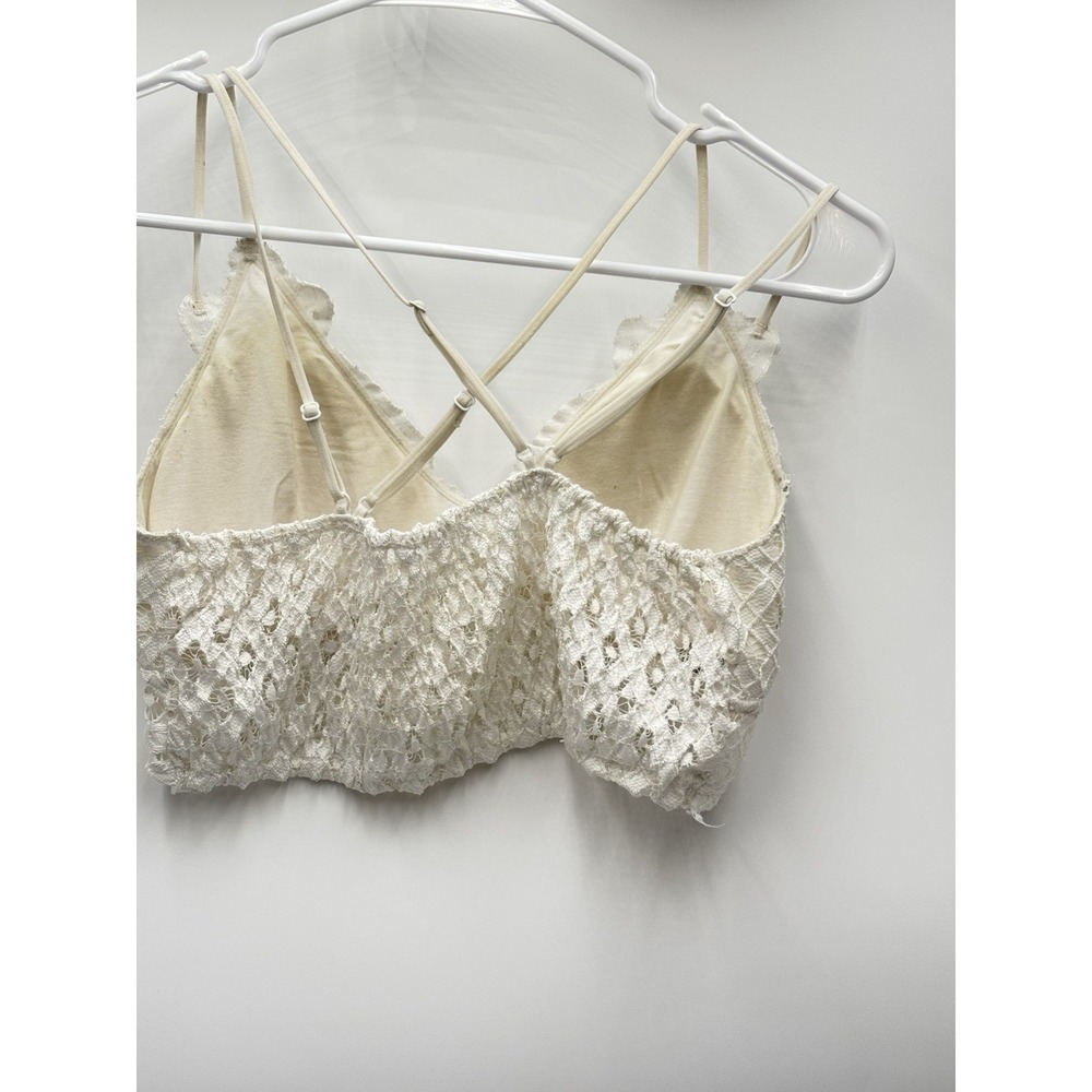 Boho Lace Bralette Crop Top Cream Festival Cottagecore Romantic S - Picture 4 of 6